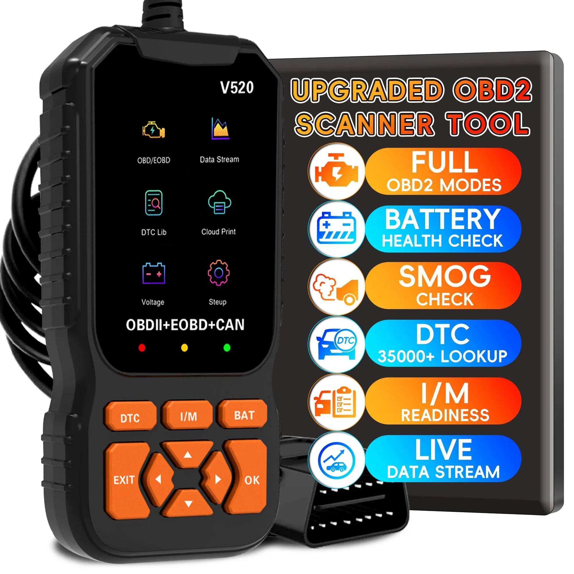 OBD2 Scanner Professional Auto Engine System Lifetime Free Automotive DTC Lookup Code Reader Car Diagnostic Tool