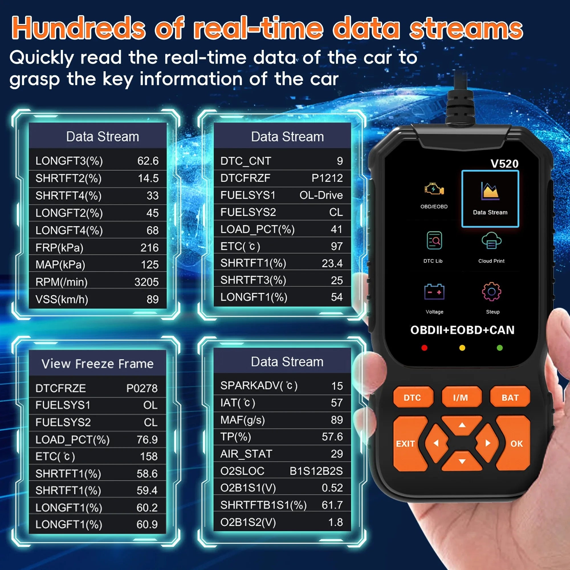 OBD2 Scanner Professional Auto Engine System Lifetime Free Automotive DTC Lookup Code Reader Car Diagnostic Tool