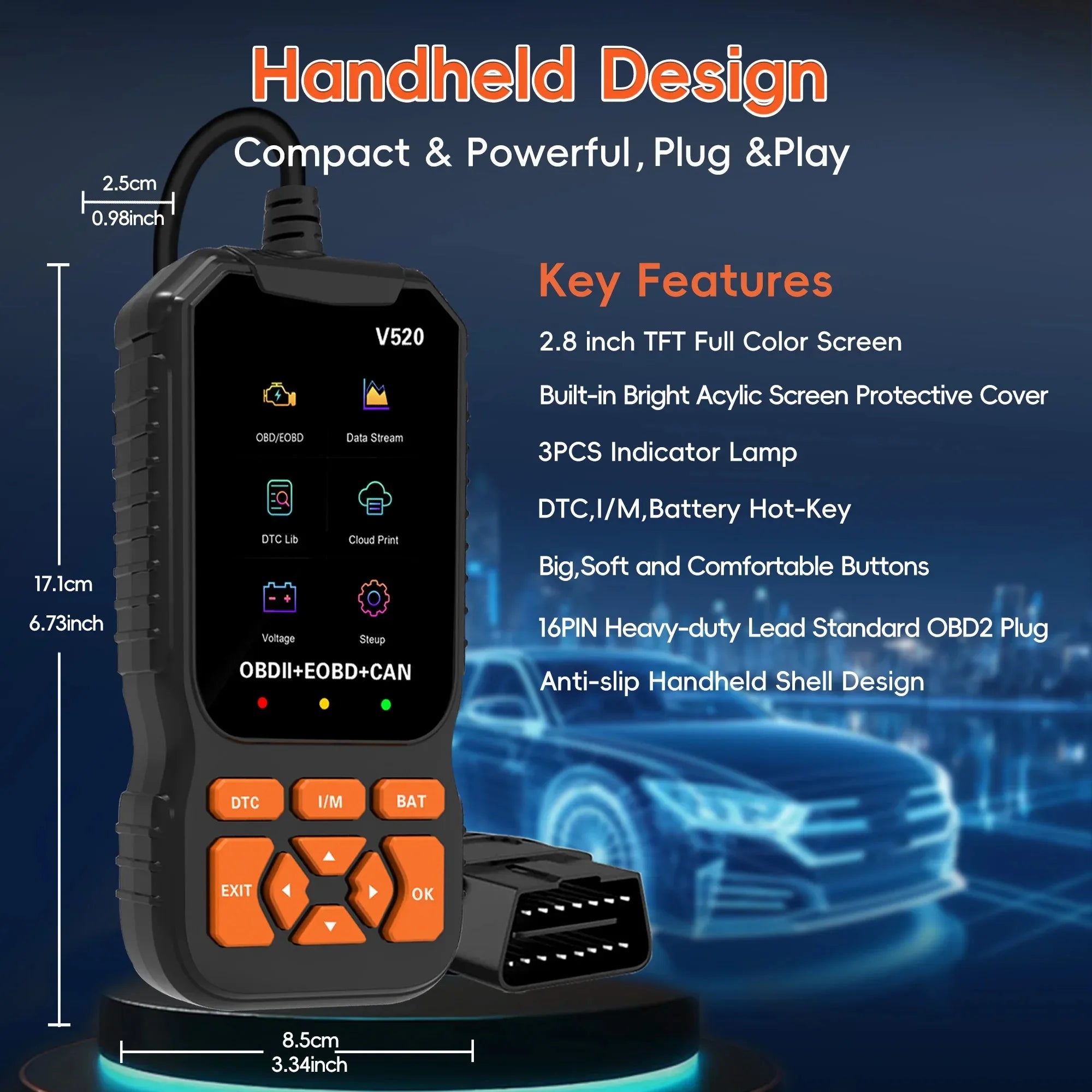 OBD2 Scanner Professional Auto Engine System Lifetime Free Automotive DTC Lookup Code Reader Car Diagnostic Tool