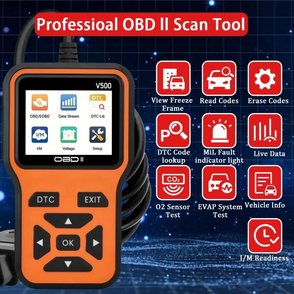 OBD2 Scanner Professional Auto Engine System Lifetime Free Automotive DTC Lookup Code Reader Car Diagnostic Tool
