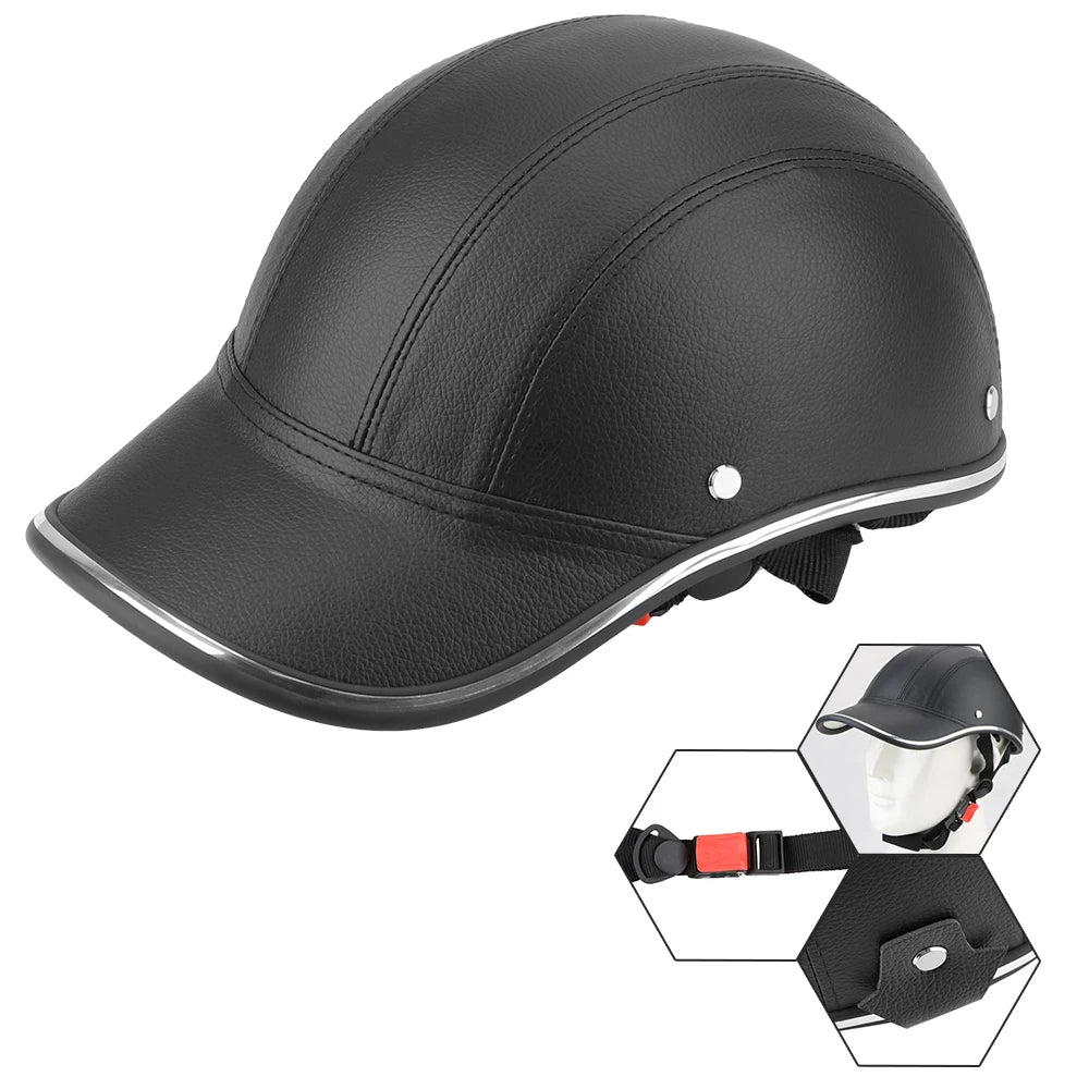 For Cafe Racer Chopper Scooter Half Face Vintage Summer Cap Safety Hard Hat Motorcycle Half Helmet Baseball Cap Style
