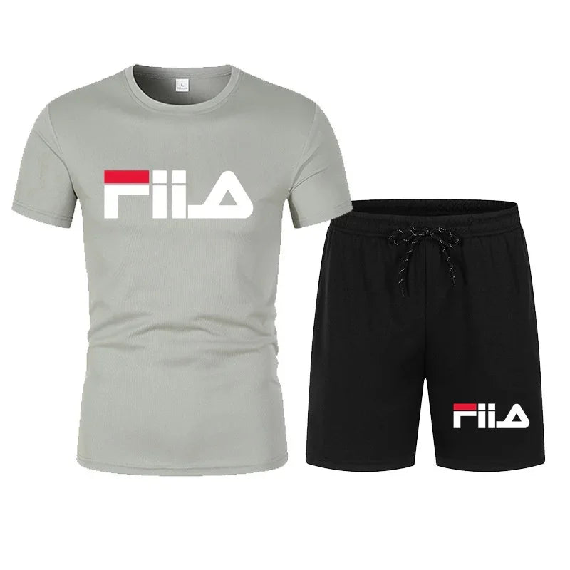 2026 hot men's short sleeved casual summer sportswear breathable mesh short sleeved T-shirt suit