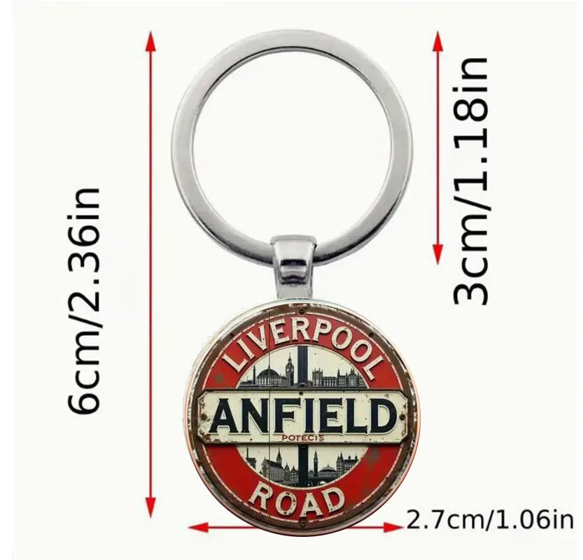 Liverpool Anfield Road Memorial - Keychain, Durable Metal Gift for Fathers, Graduates, and Sports Fans, Interesting Details, Cre