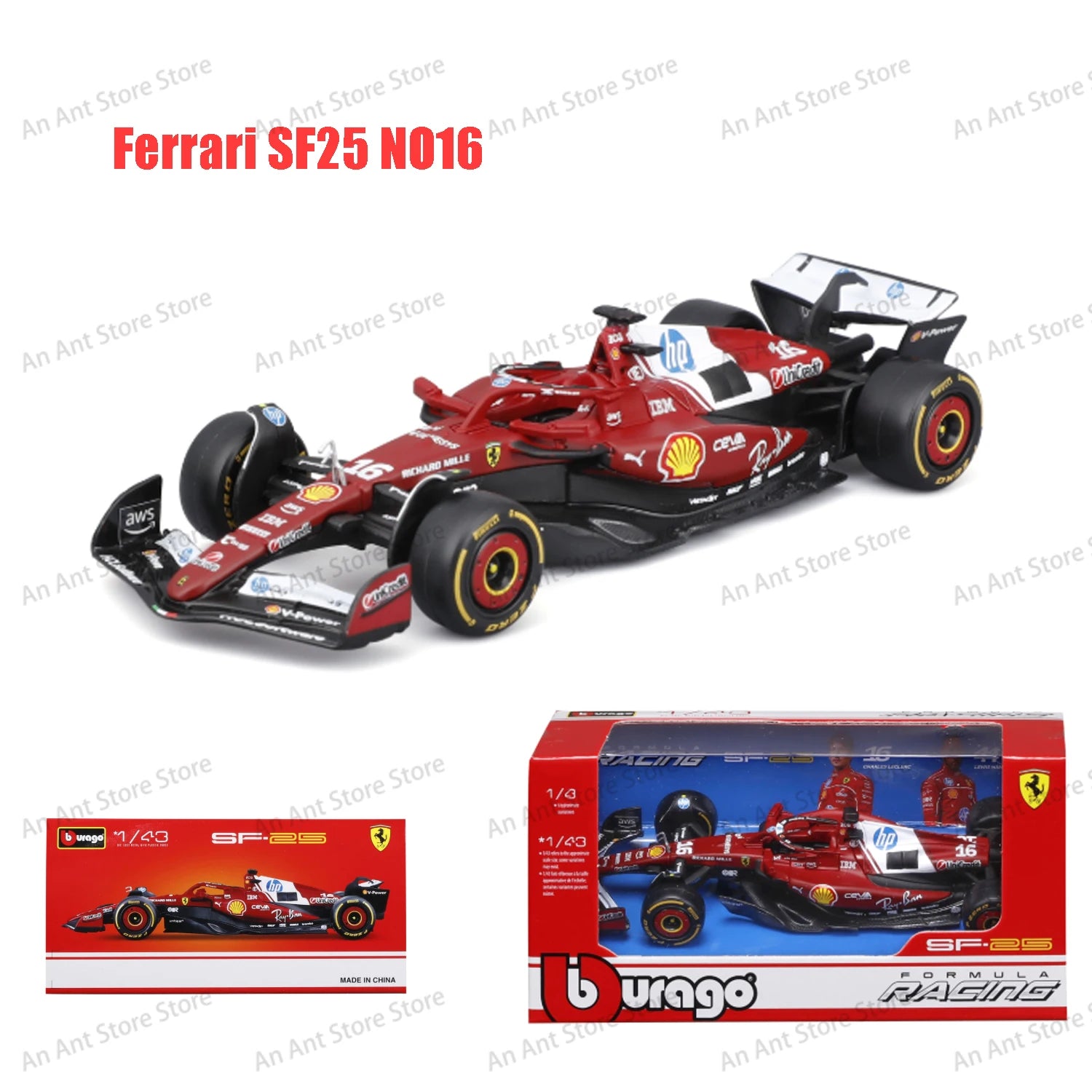 Bburago 1:43 McLaren Mcl38 #4  F1 Formula Alpine A525 Model Car Ferrari SF25 2025 Mercedes W16 Red Bull RB21 AMR25 Christmas gif