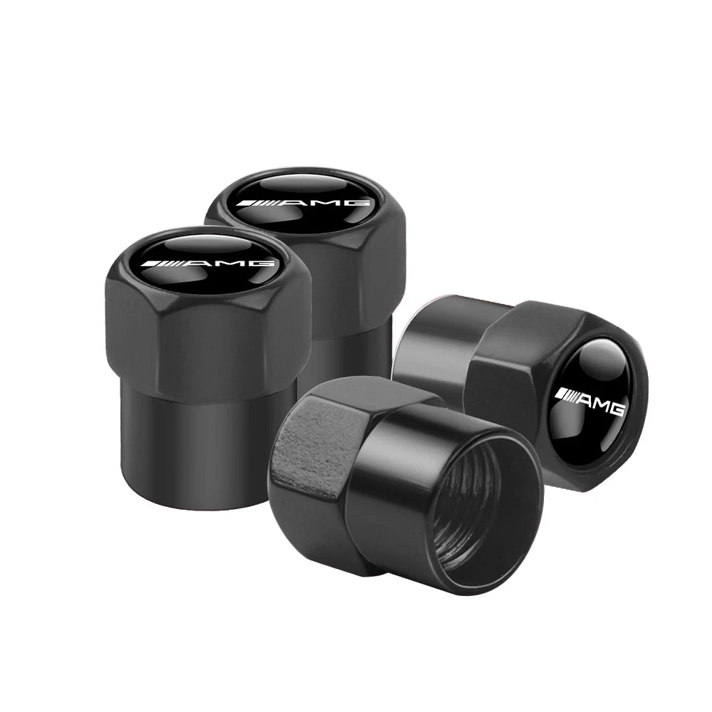 4pcs Metal Car Wheel Tire Valve Caps Stem Cover For Mercedes Benz AMG A B C E M R G S Class GLA GL CLA CES CLS SLK GLK CLK GLC