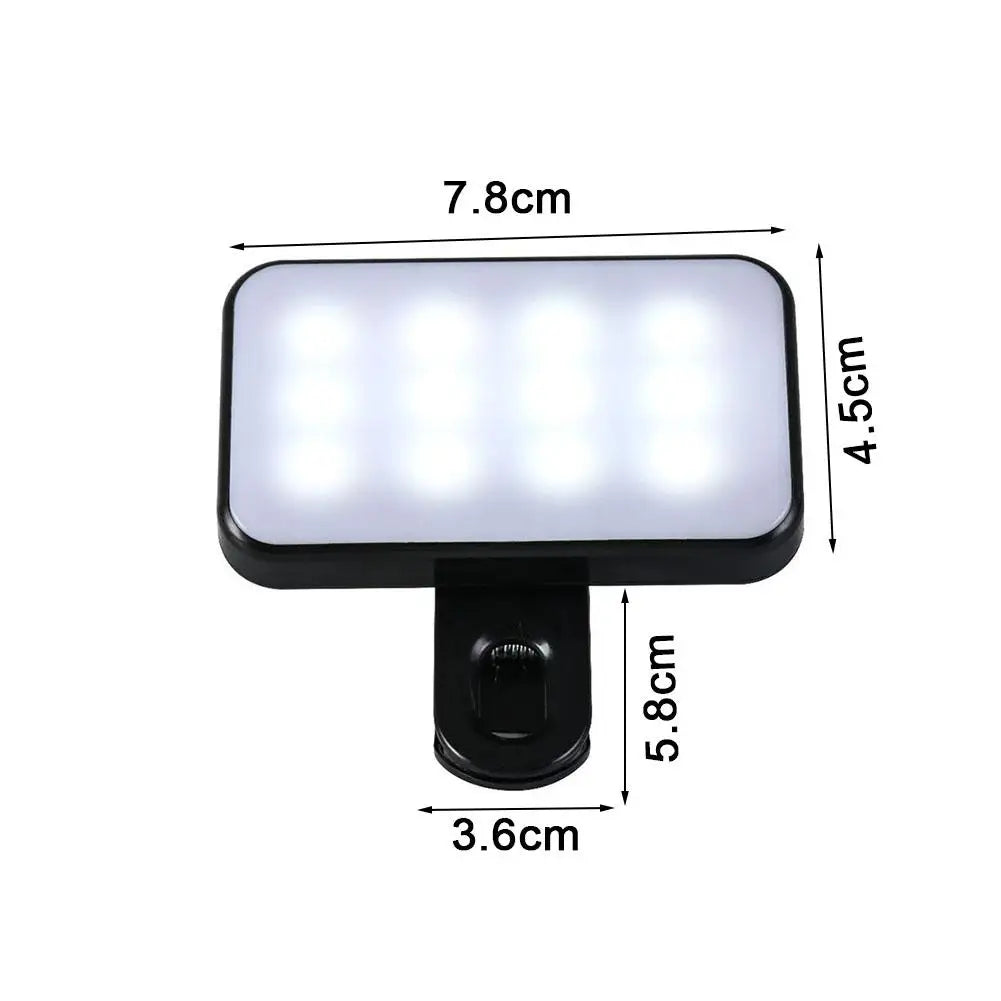 Portable Mini LED Selfie Fill Light 3 Modes Adjustable Brightness Rechargeable Lamp For Mobile Phone Computer Live Video Light