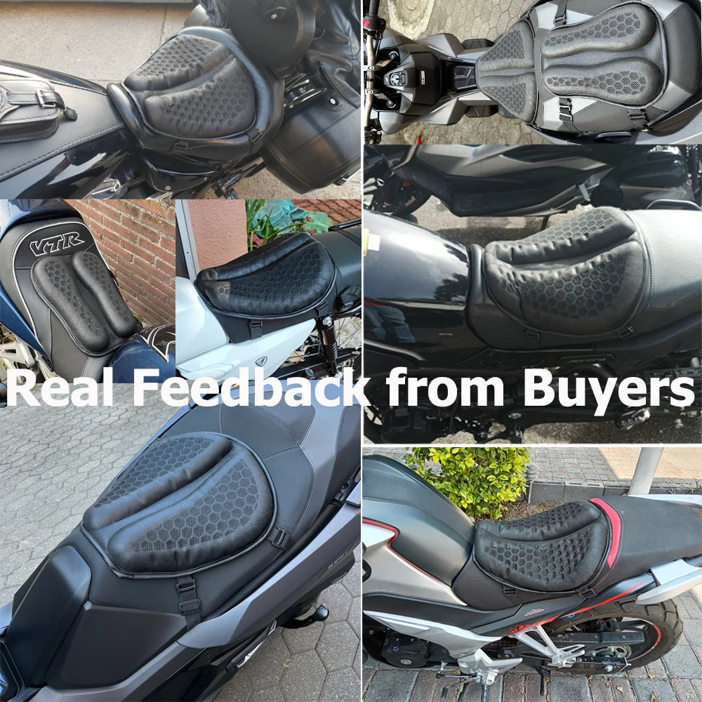 Motorcycle Seat Cushion 3D Honeycomb Anti-slip Motorcycle Gel Seat Cushion Moto Pressure Relief Ride Seat Pad Moto Accessories