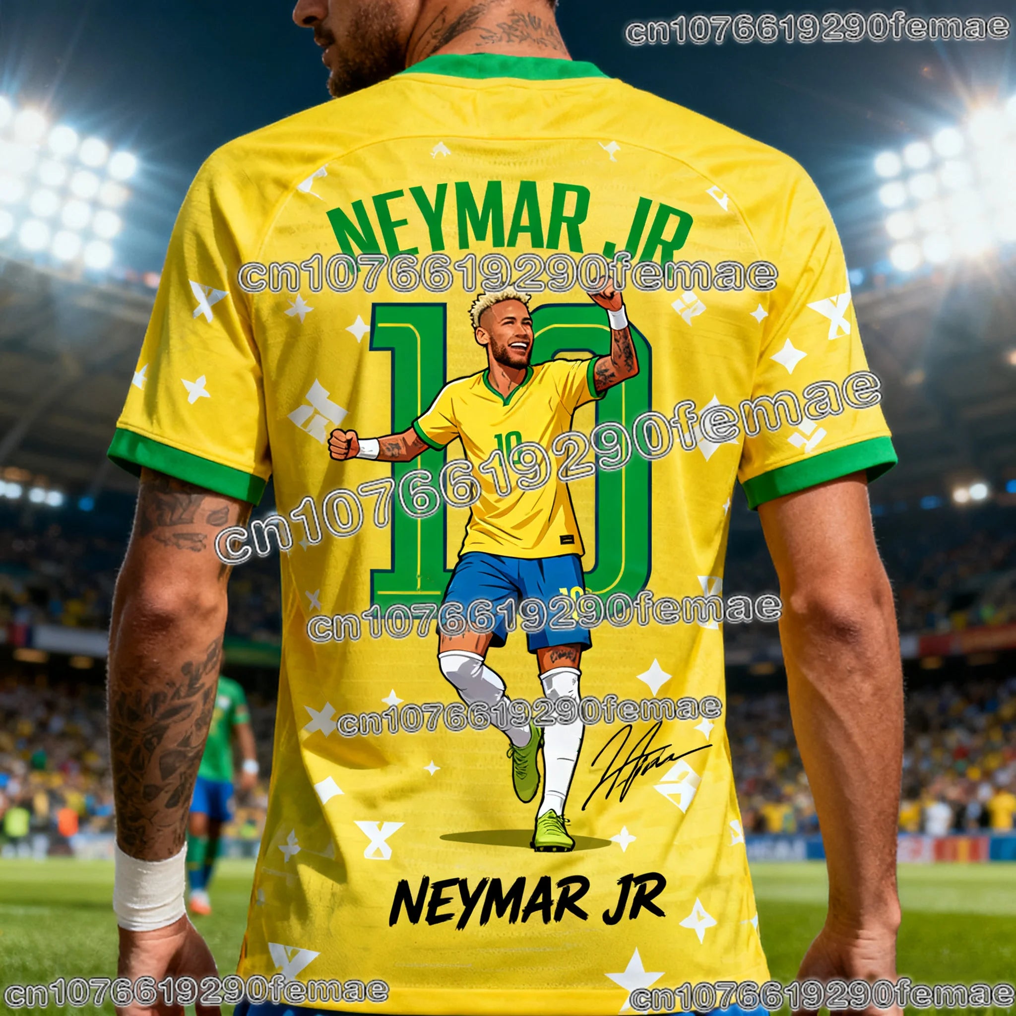 Neymar Special Edition Football Jersey Men Women Kids Commemorative Soccer Shirt Quick Dry Breathable Outdoor Sports Top
