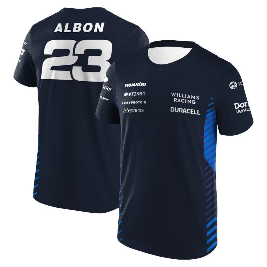 2025 New F1 Racing T-shirt Williams Fan Shirt Outdoor Sports Quick drying Breathable Cycling Top Men's Casual Street T-shirt