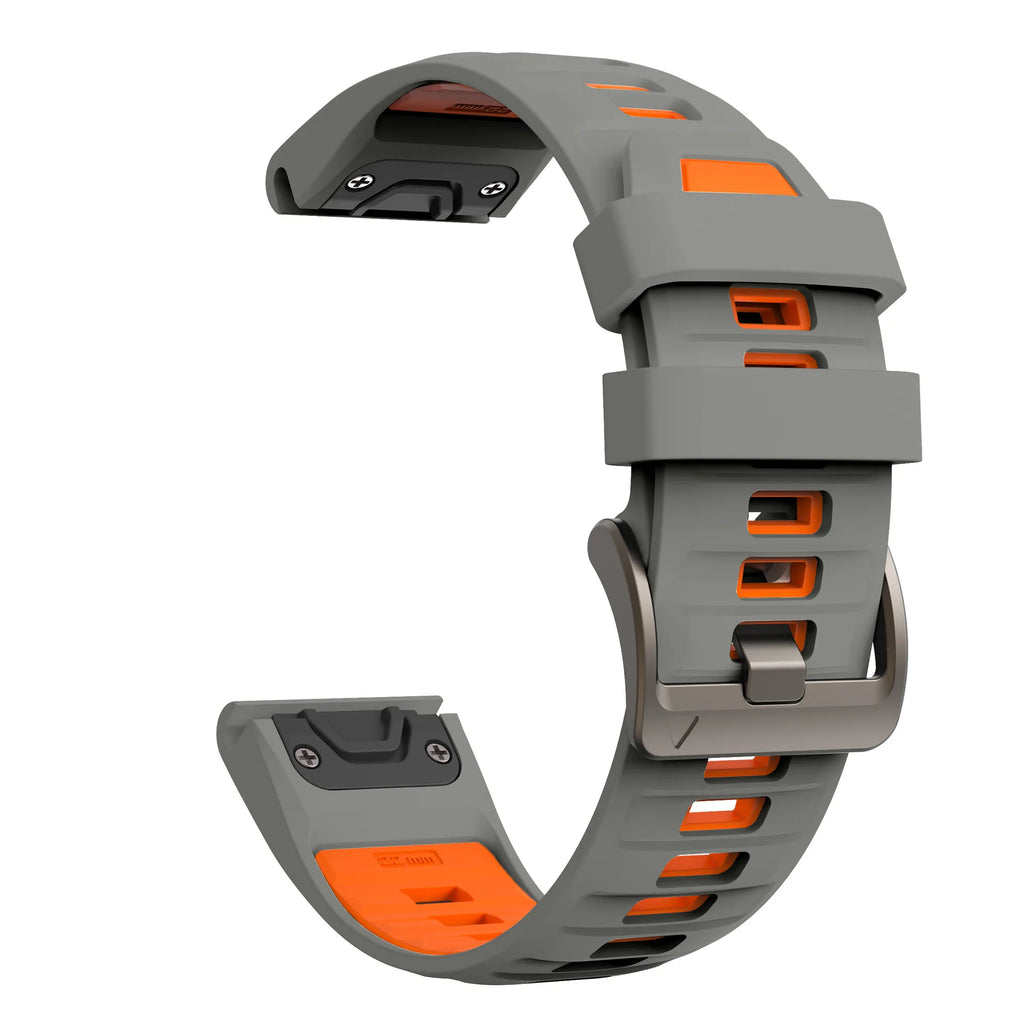 QuickFit 26mm 22mm 20mm Two Tone Silicone Strap for Garmin Fenix 7X 7 Pro 6X 6Pro 5X 5 Plus Bracelet for Fenix 8 51 47 43mm Band