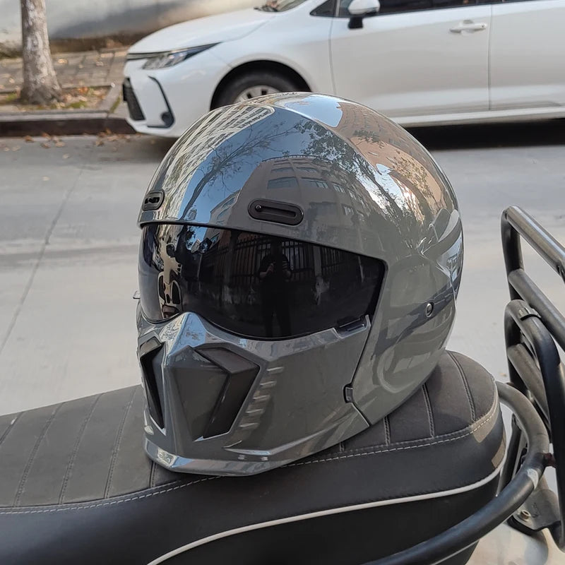 ORZ motorcycle retro helmet cruise men's and women's combination full helmet scorpion helmet reserved Bluetooth headphone slot