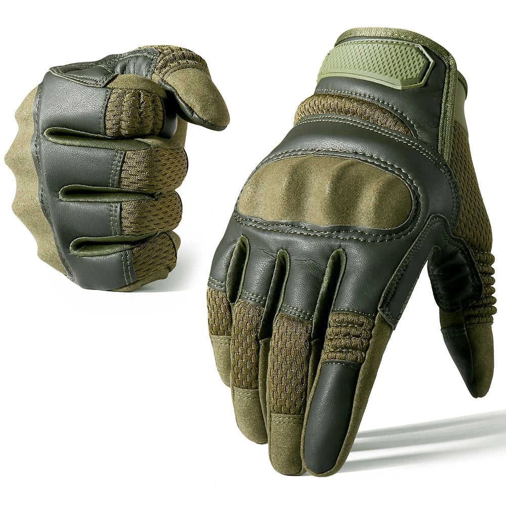Touchscreen PU Leather Motorcycle Full Finger Gloves Racing Pit Bike Riding Motorbike Moto Motocross Enduro Non-slip Protective