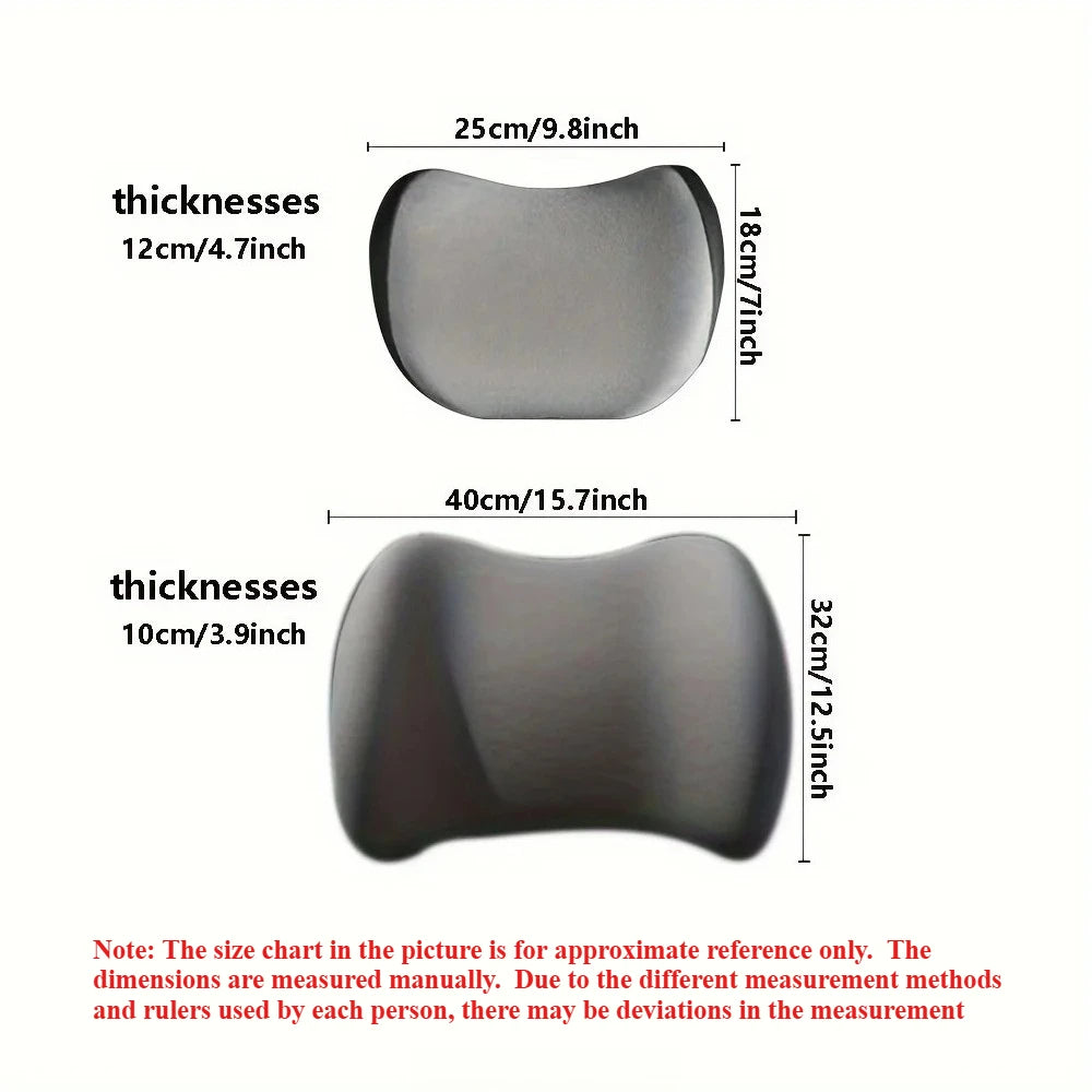 Car Headrest Lumbar Support Memory Foam Vertebral Lumbar Support Car Neck Pillow Back Cushion Office Car Interior Accessories