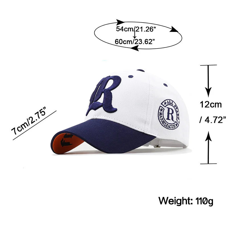 1PC Summer fishing baseball cap for men and women, embroidered letter embroidered sun protection cap