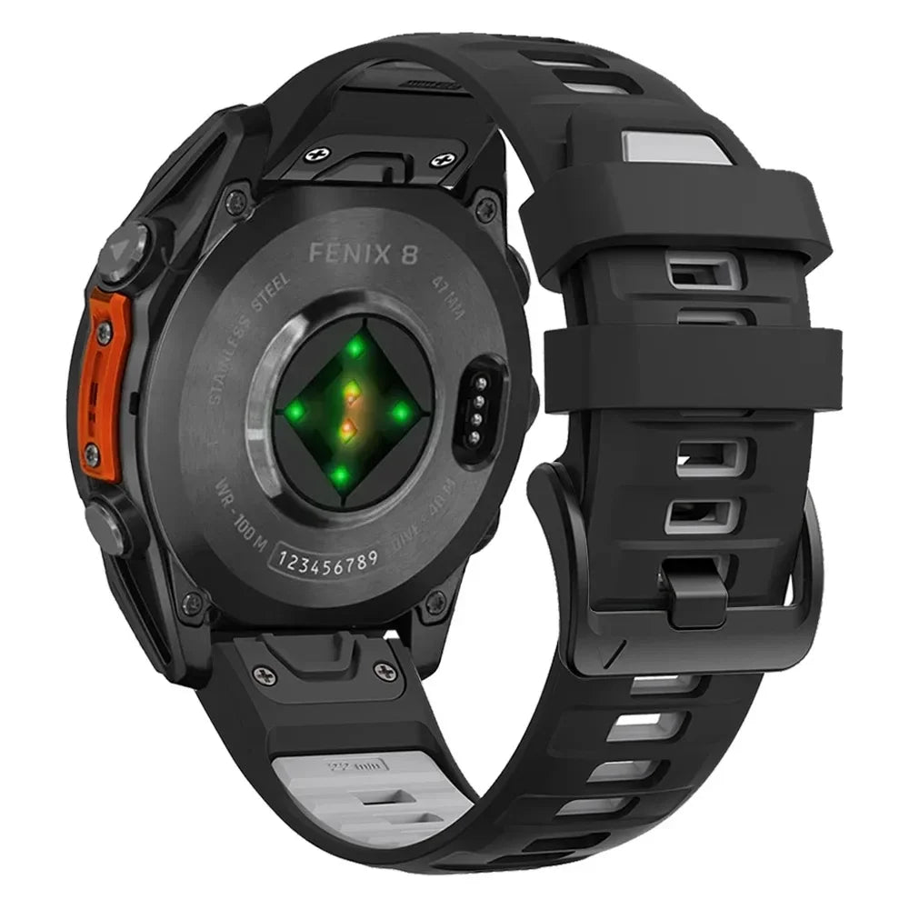 QuickFit 26mm 22mm 20mm Two Tone Silicone Strap for Garmin Fenix 7X 7 Pro 6X 6Pro 5X 5 Plus Bracelet for Fenix 8 51 47 43mm Band