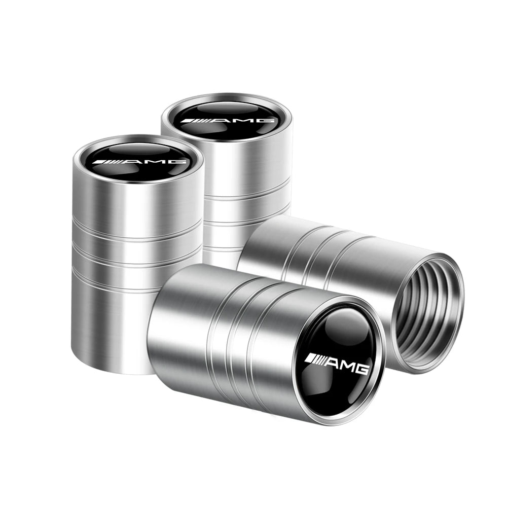 4pcs Metal Car Wheel Tire Valve Caps Stem Cover For Mercedes Benz AMG A B C E M R G S Class GLA GL CLA CES CLS SLK GLK CLK GLC
