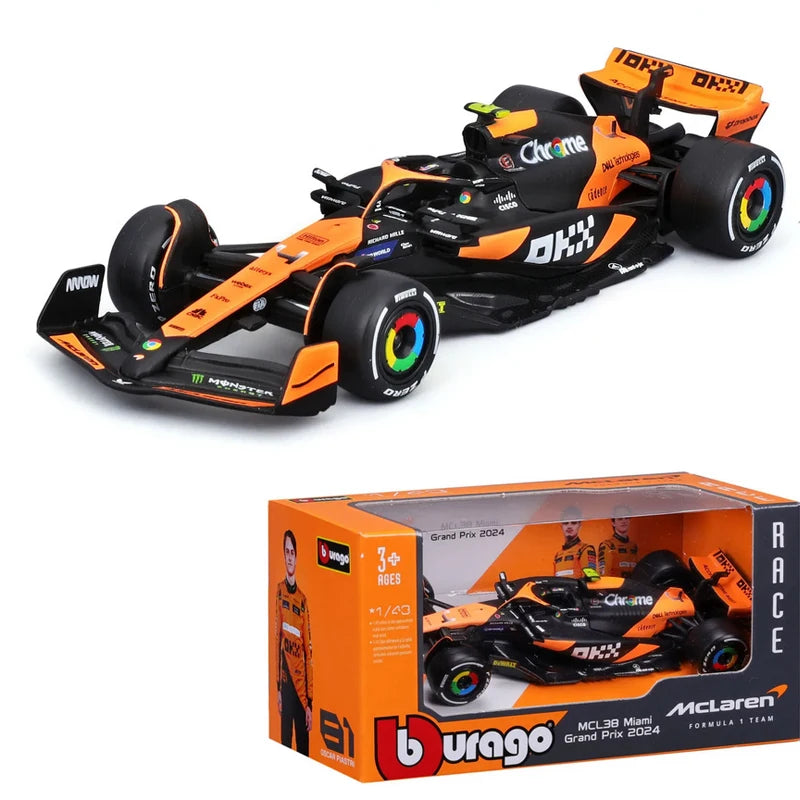 Bburago 1:43 McLaren Mcl38 #4  F1 Formula Alpine A525 Model Car Ferrari SF25 2025 Mercedes W16 Red Bull RB21 AMR25 Christmas gif