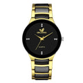 hot sale black dial steel quartz men business watch