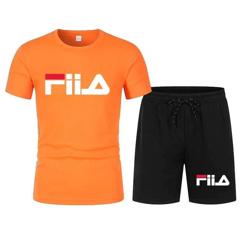 2026 hot men's short sleeved casual summer sportswear breathable mesh short sleeved T-shirt suit
