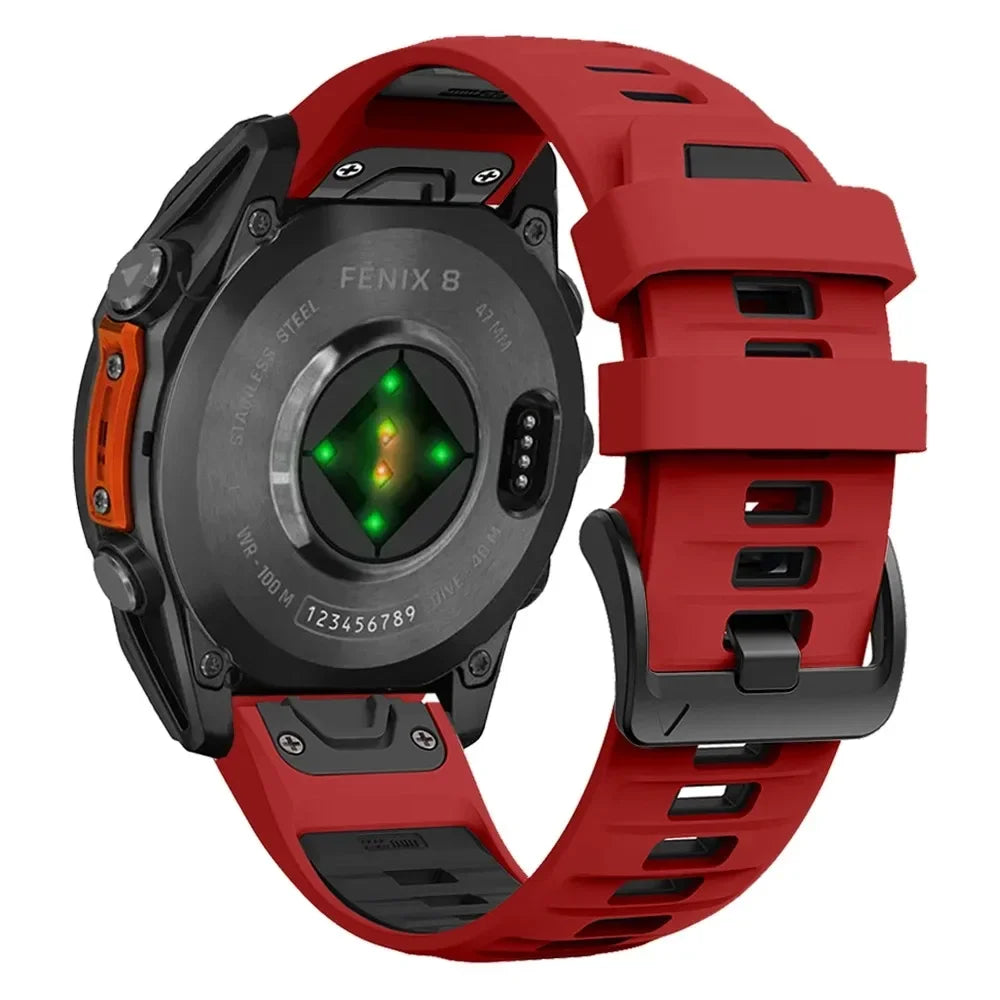 QuickFit 26mm 22mm 20mm Two Tone Silicone Strap for Garmin Fenix 7X 7 Pro 6X 6Pro 5X 5 Plus Bracelet for Fenix 8 51 47 43mm Band