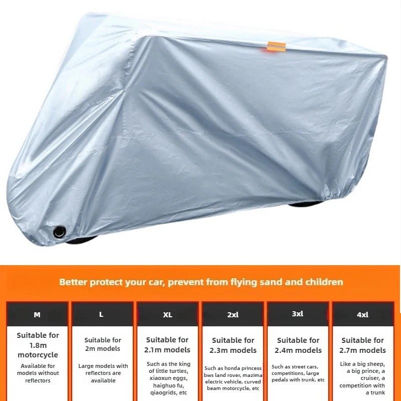 Motorcycle Thick 190T Waterproof Universal Outdoor Uv Electric Bike Protective Motorbike Dust Rain Sunshade Cover for All Season