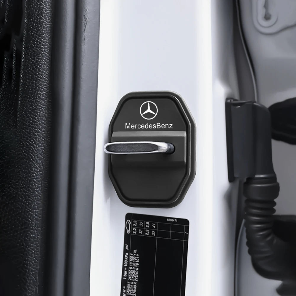 2/4pcs Silicone Car Door Lock Buckle Protector Cover For Mercedes Benz A B C E M R G S Class Exclusive AMG W108 W124 W126 W140