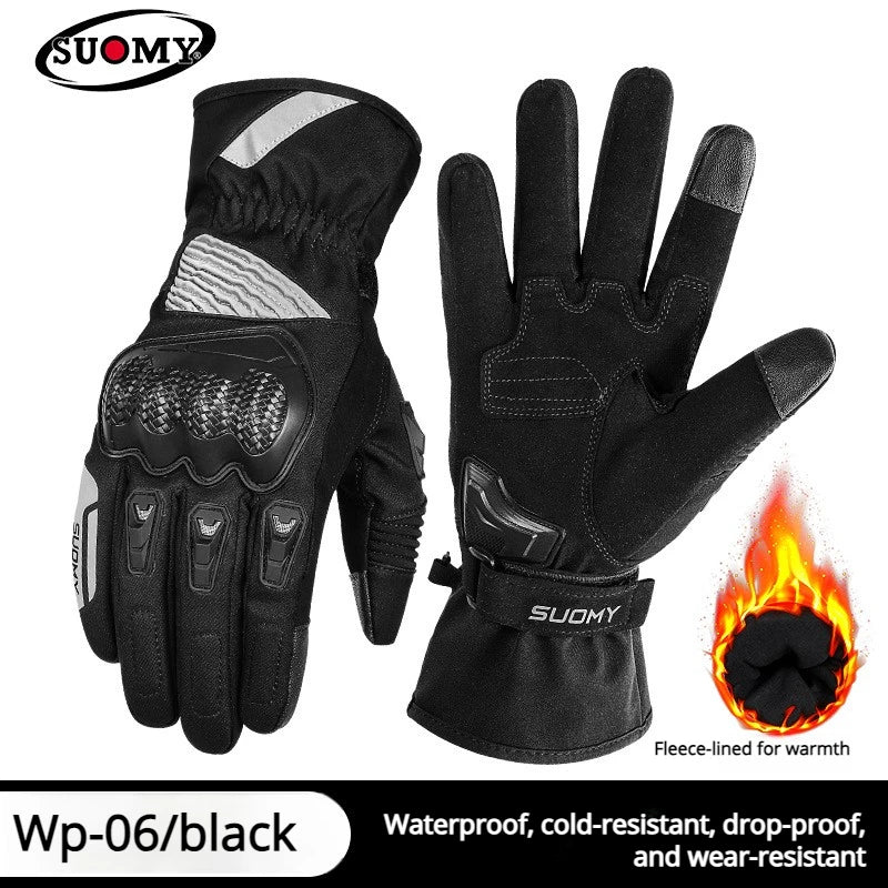 SUOMY Winter Waterproof Motorcycle Gloves Men Women Spring Autumn Motocross Biker Gloves Touch Screen Moto Cycling Gloves