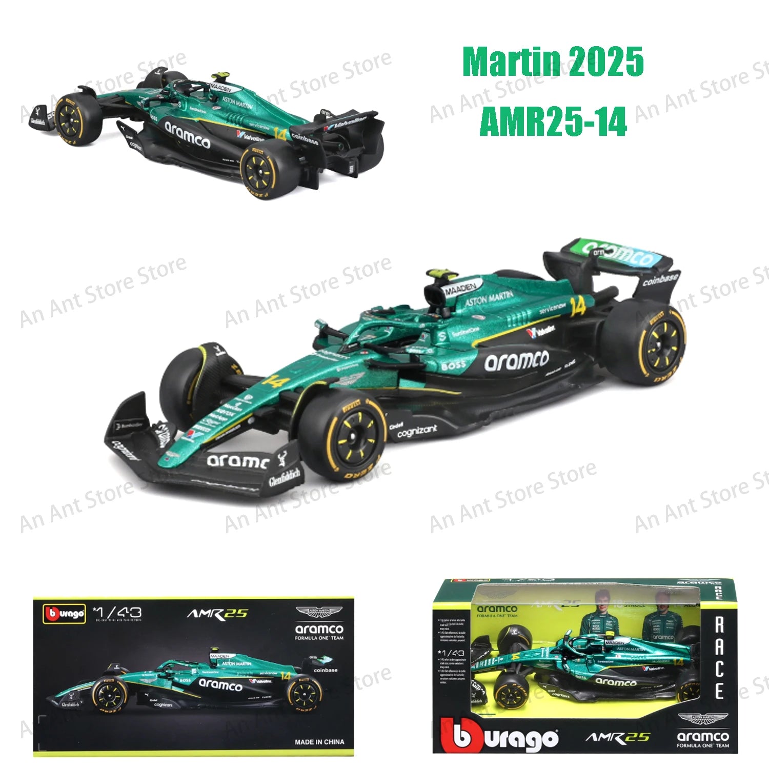 Bburago 1:43 McLaren Mcl38 #4  F1 Formula Alpine A525 Model Car Ferrari SF25 2025 Mercedes W16 Red Bull RB21 AMR25 Christmas gif