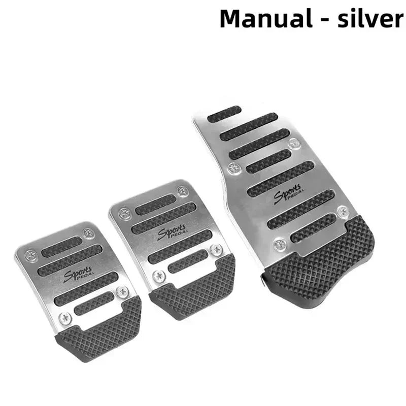 New 3Pcs/set Universal Non-Slip Aluminum Manual Transmission Car Pedal Cover Set Kit Pedali Red/Blue/Silver Car Accessories