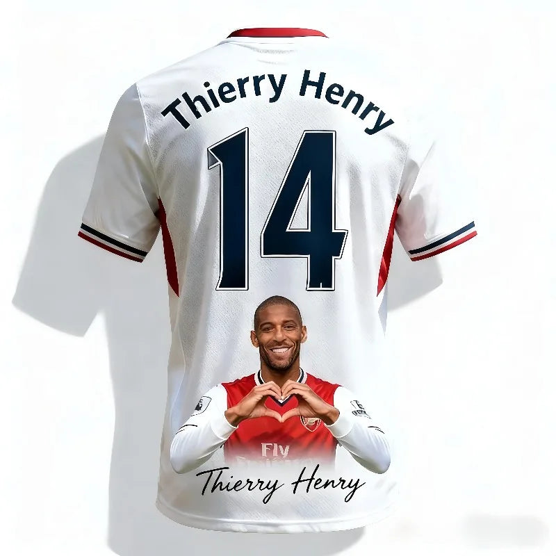 New Design A Must-have for Arsenal Fans! Henry Divine Striker 3D Printed Jersey – Casual Loose-Fit Short Sleeve for Soccer Fans