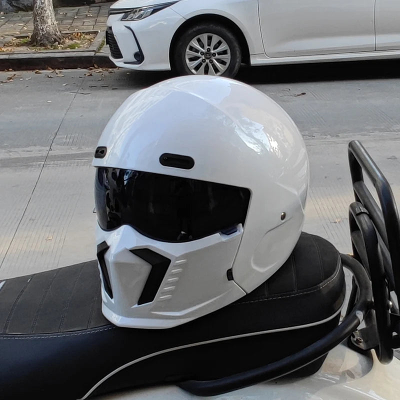 ORZ motorcycle retro helmet cruise men's and women's combination full helmet scorpion helmet reserved Bluetooth headphone slot