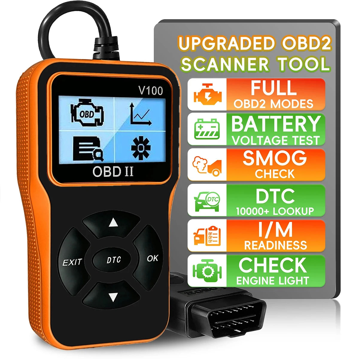Digital Display V100 OBD2 Code Reader OBDII EOBD Auto Accessories Universal 16 Pin Car Diagnostic Tools OBD 2 Scanner