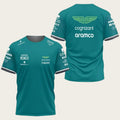 Aston Martin Team Alonso No. 14 Quick-Drying Short-Sleeve Racing T-Shirt Men's Comfortable Breathable Race Fan Clothing