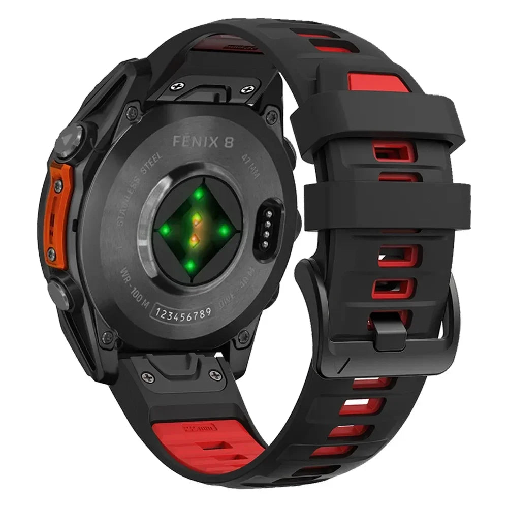 QuickFit 26mm 22mm 20mm Two Tone Silicone Strap for Garmin Fenix 7X 7 Pro 6X 6Pro 5X 5 Plus Bracelet for Fenix 8 51 47 43mm Band