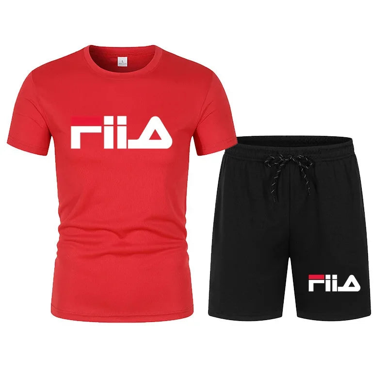 2026 hot men's short sleeved casual summer sportswear breathable mesh short sleeved T-shirt suit