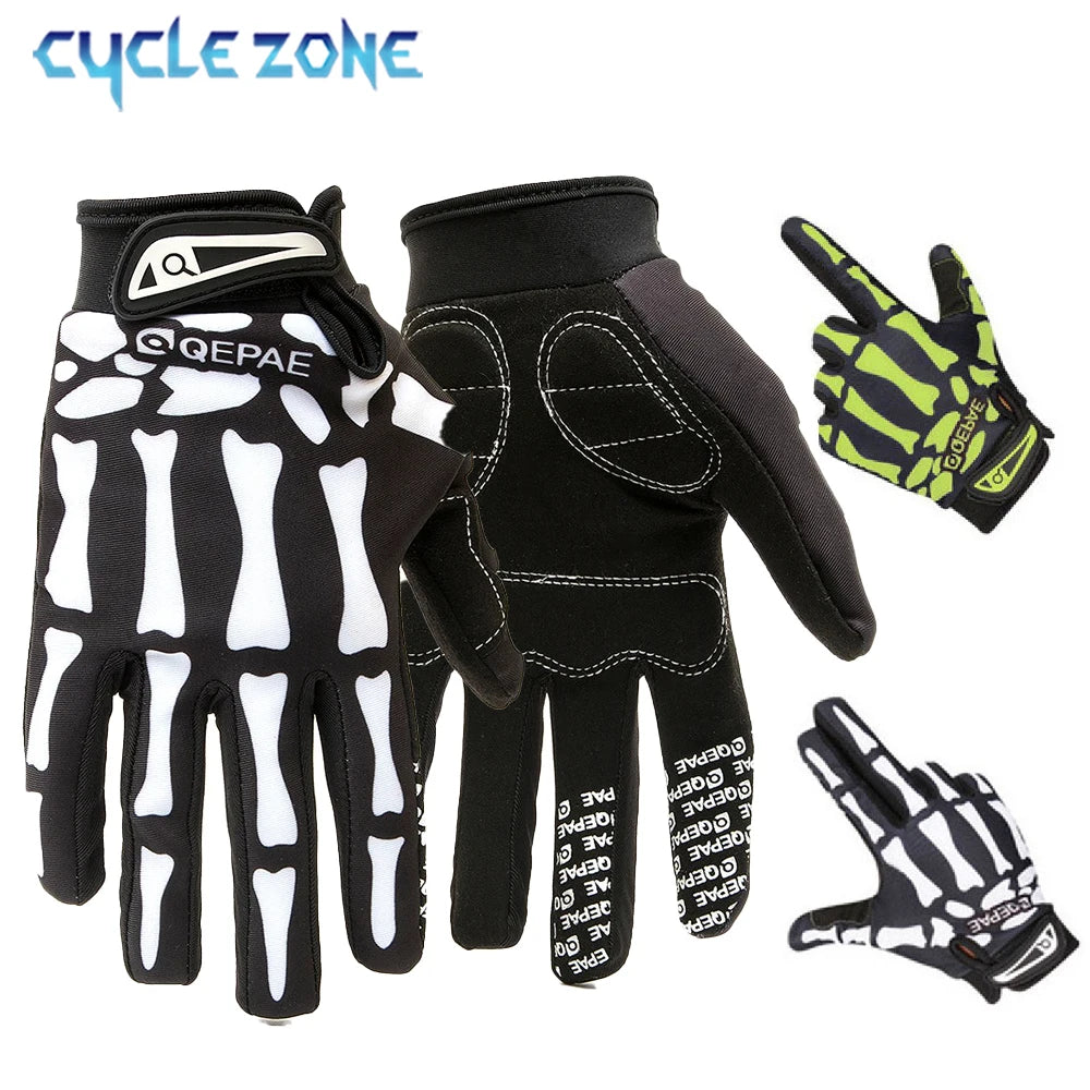 Skull Full Finger Knuckle Glove Anti-slip Mittens Motorcycle Cycling Winter Warm Mitten Unisex Sport Gloves Bicycle Equipment