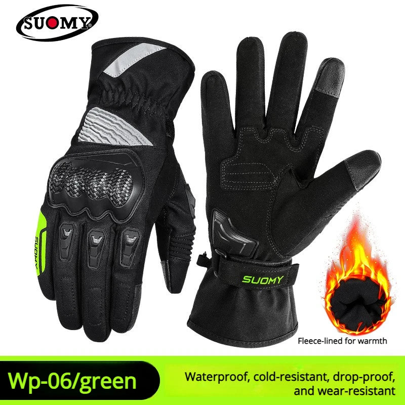 SUOMY Winter Waterproof Motorcycle Gloves Men Women Spring Autumn Motocross Biker Gloves Touch Screen Moto Cycling Gloves