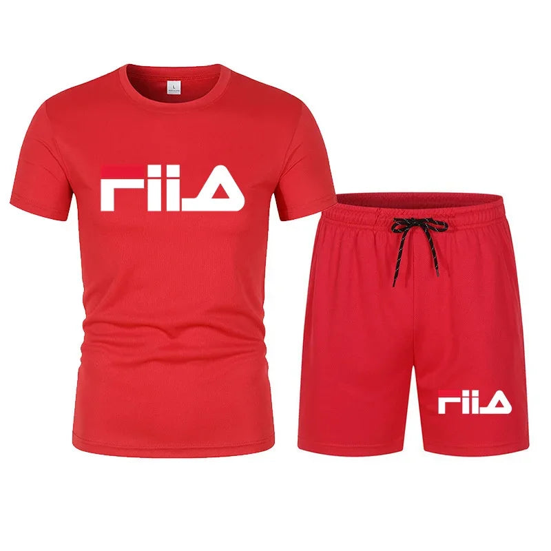 2026 hot men's short sleeved casual summer sportswear breathable mesh short sleeved T-shirt suit