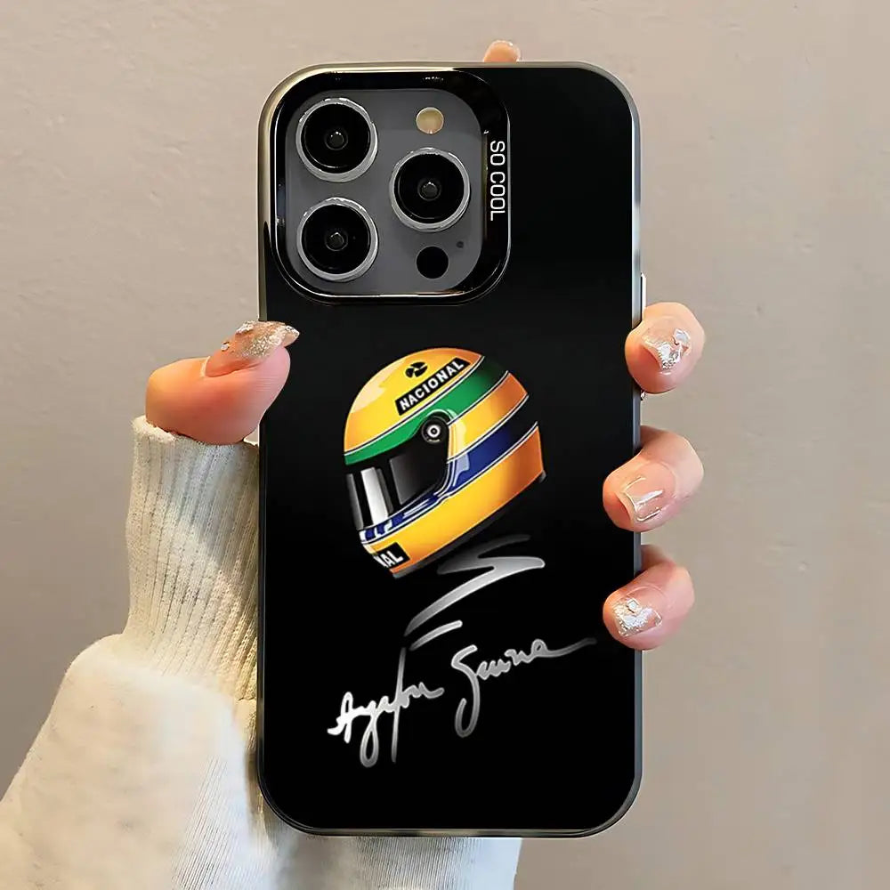 A-Ayrton Driver S-Senna Phone Case For iPhone 16,15,14,13,12,11,Pro,Max,Plus,Mini,SE Anti Fall Black Matte Hard Bumper