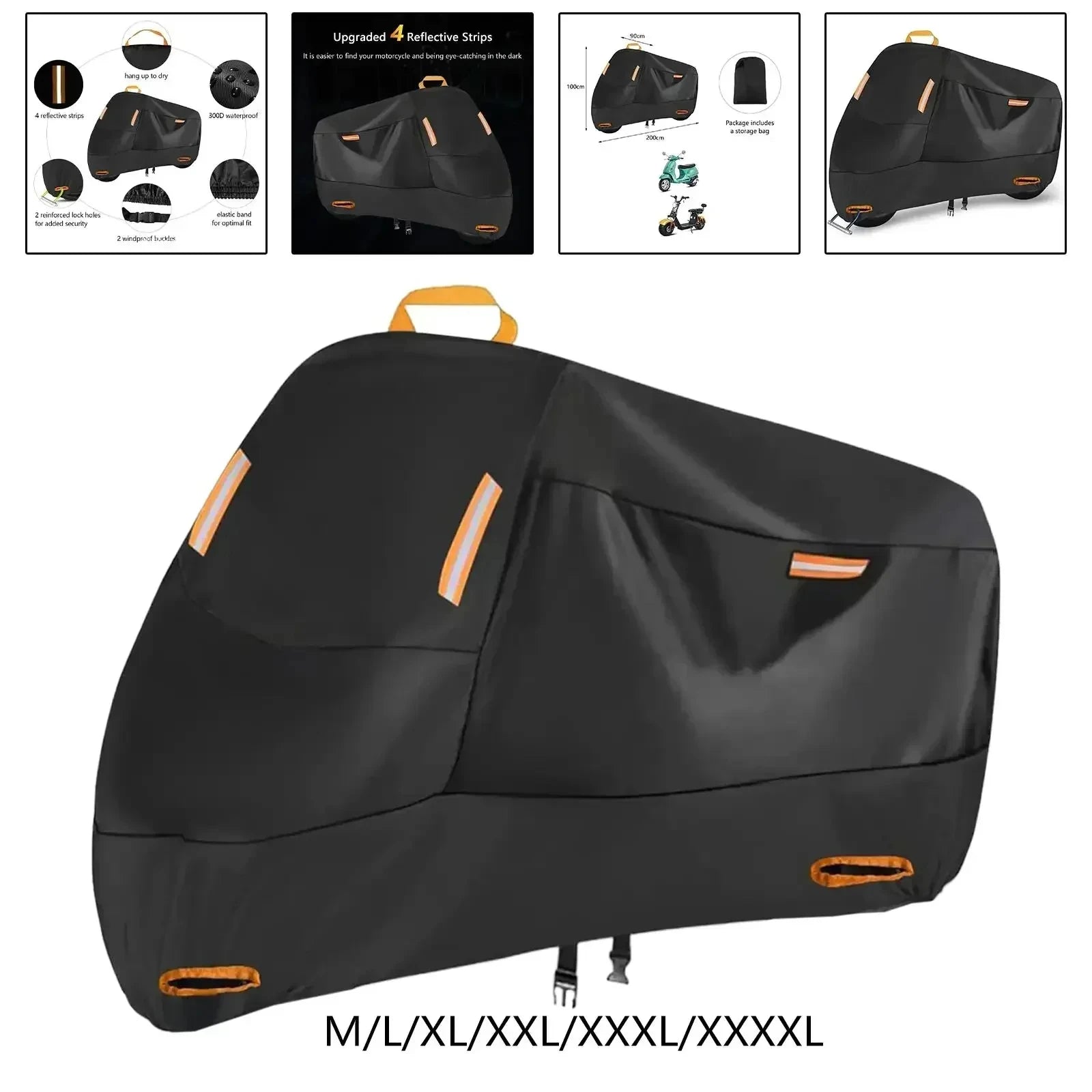 Outdoor Motorcycle Cover Waterproof Thickened Polyester Tarpaulin UV Protective Scooter Cover for Motorcycles