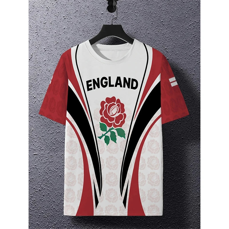 Summer England Flag Men Football T-shirt 3D Print Graphic Casual Sports Short Sleeve T Shirts Outdoor Fashion Children Tees Top