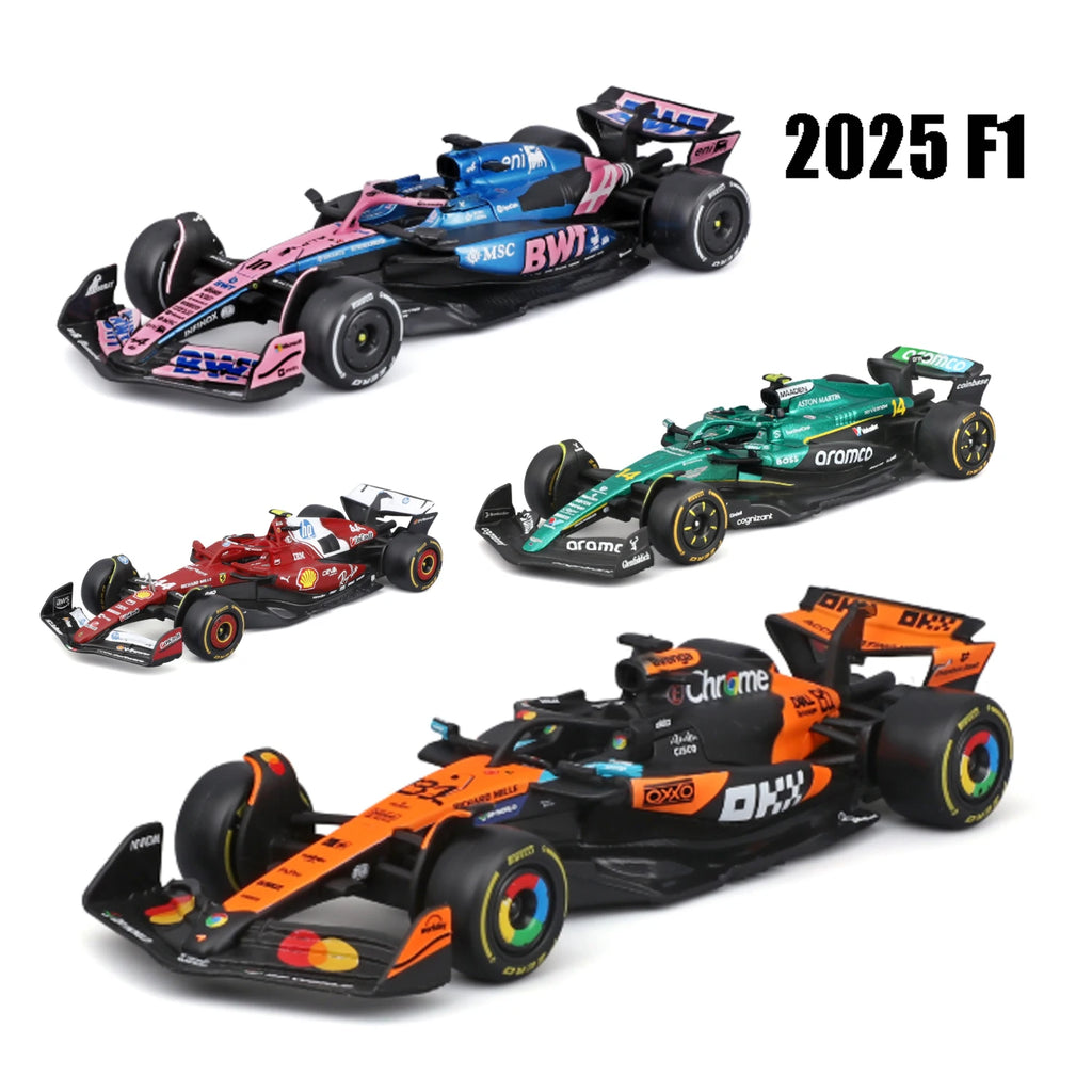 Bburago 1:43 McLaren Mcl38 #4  F1 Formula Alpine A525 Model Car Ferrari SF25 2025 Mercedes W16 Red Bull RB21 AMR25 Christmas gif