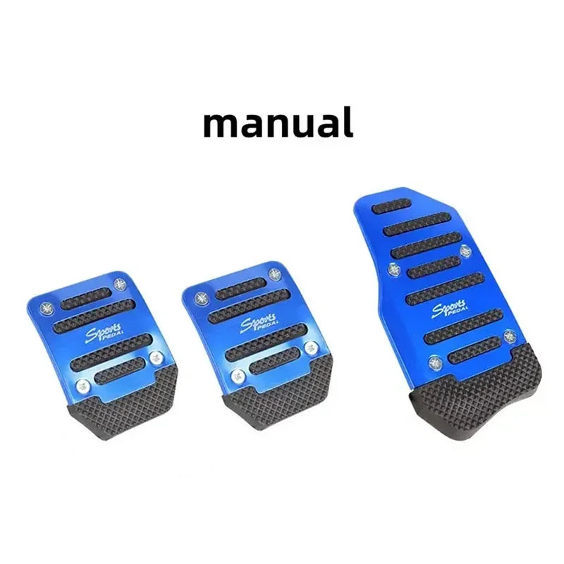 New 3Pcs/set Universal Non-Slip Aluminum Manual Transmission Car Pedal Cover Set Kit Pedali Red/Blue/Silver Car Accessories