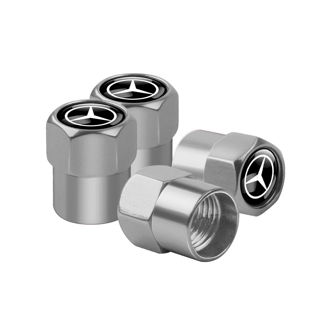 4pcs Metal Car Wheel Tire Valve Caps Stem Cover For Mercedes Benz AMG A B C E M R G S Class GLA GL CLA CES CLS SLK GLK CLK GLC