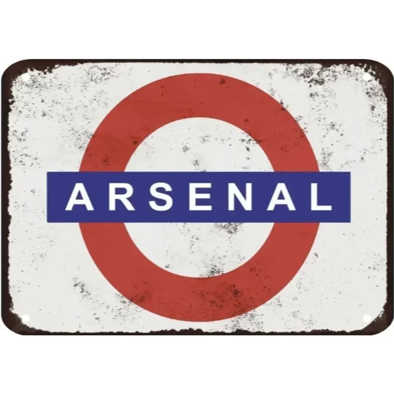 ArsenalFootballMetalPlaque Arsenal Underground Metal Sign Plaque - Football Fan Collectible Decor, Cave Arsenal Themed Wall A