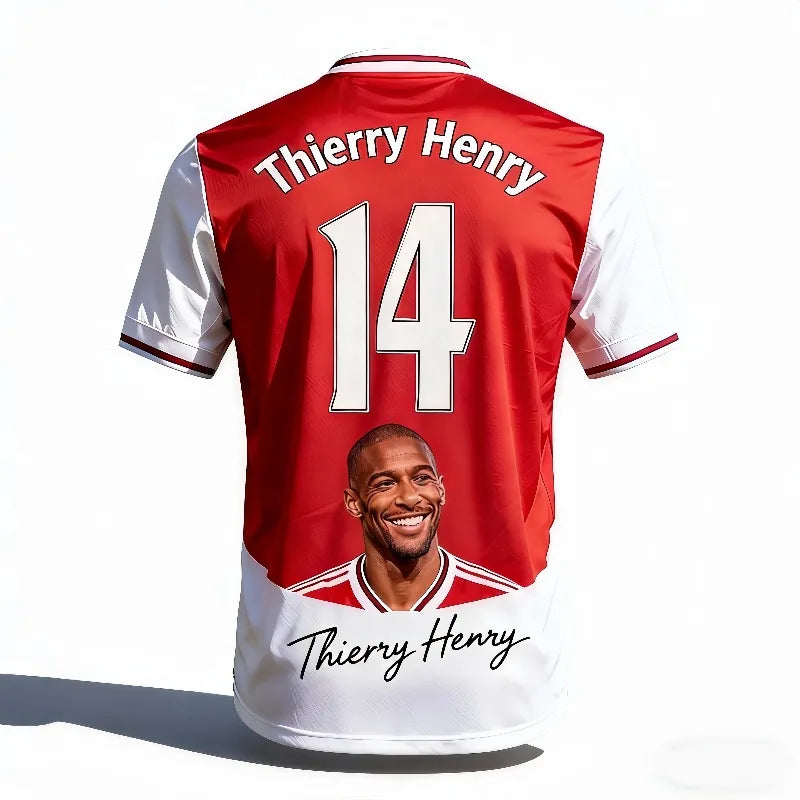 New Design A Must-have for Arsenal Fans! Henry Divine Striker 3D Printed Jersey – Casual Loose-Fit Short Sleeve for Soccer Fans