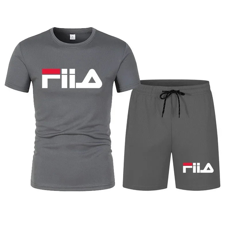 2026 hot men's short sleeved casual summer sportswear breathable mesh short sleeved T-shirt suit
