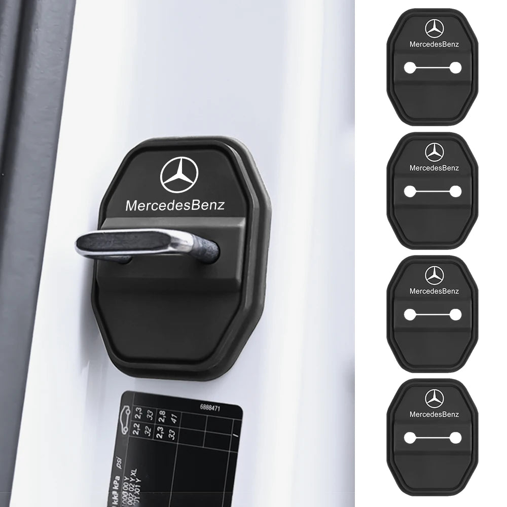 2/4pcs Silicone Car Door Lock Buckle Protector Cover For Mercedes Benz A B C E M R G S Class Exclusive AMG W108 W124 W126 W140