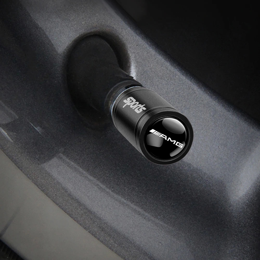4pcs Metal Car Wheel Tire Valve Caps Stem Cover For Mercedes Benz AMG A B C E M R G S Class GLA GL CLA CES CLS SLK GLK CLK GLC