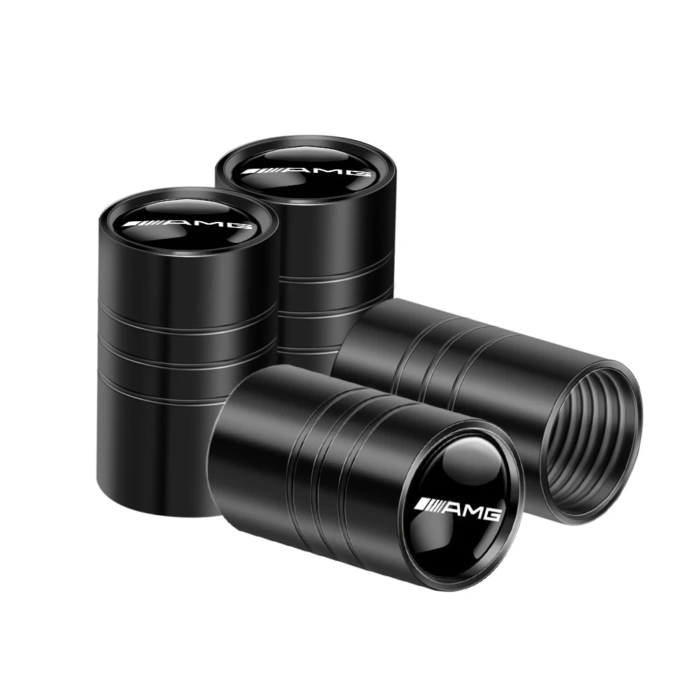 4pcs Metal Car Wheel Tire Valve Caps Stem Cover For Mercedes Benz AMG A B C E M R G S Class GLA GL CLA CES CLS SLK GLK CLK GLC